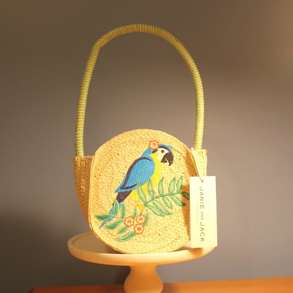 Janie and Jack Straw Parrot Purse